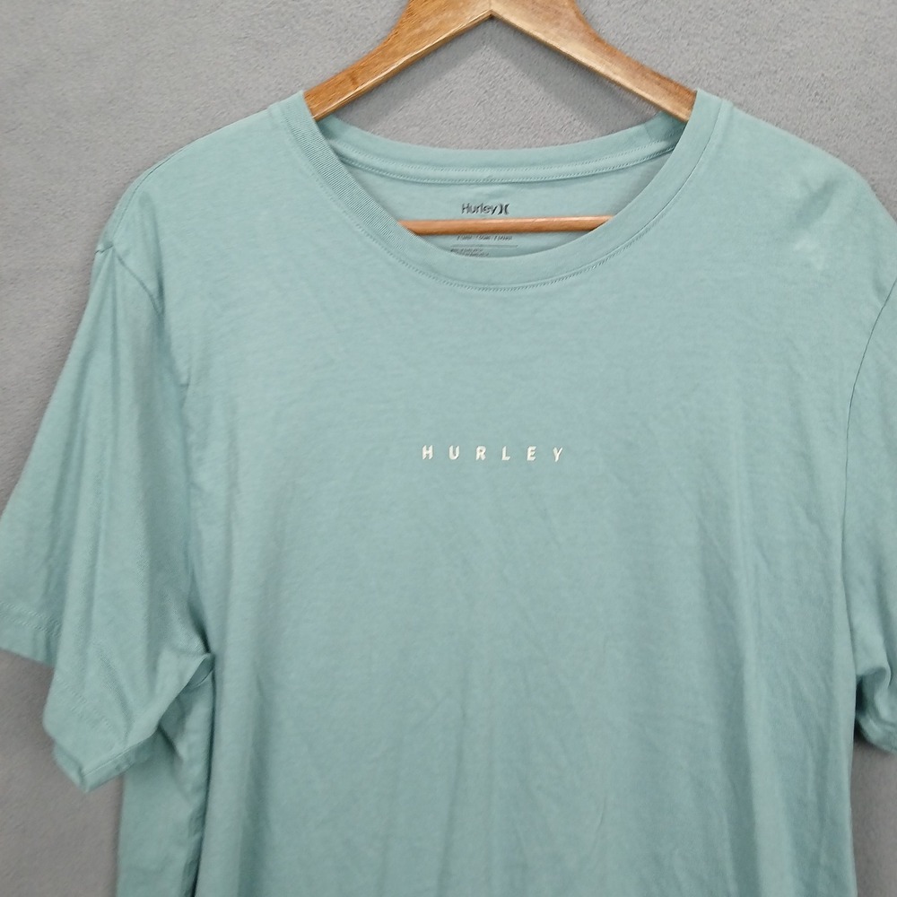 Hurley T-Shirt Mens XL Turquoise Graphic Logo Cotton Regular Fit‎ Everyday Wear - Picture 3 of 8